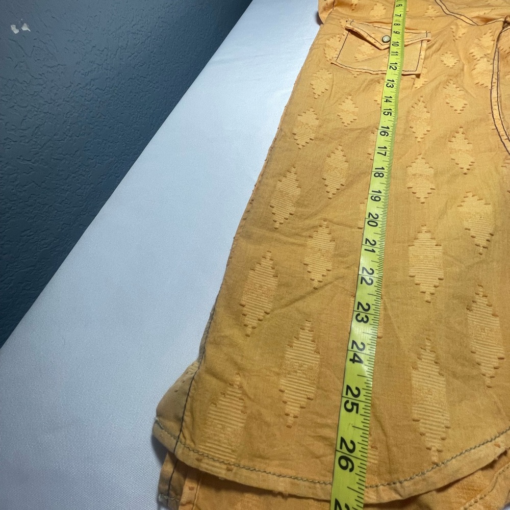 Ryan Michael Western Snap Shirt Mustard Aztec Embroidered Women S - Picture 11 of 11